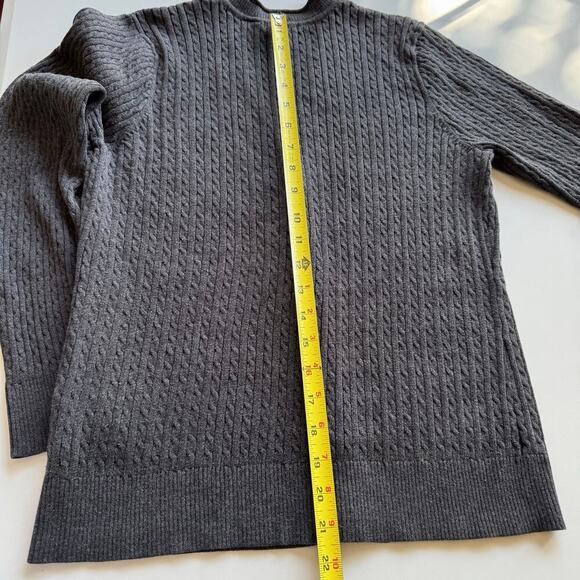 Jeanne Pierre Knit V Neck Cardigan Old Money Minimalist Preppy Gray Size Large - Picture 6 of 8